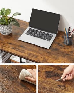 MIRA Home - Bureau - Computertafel - Bruin/Zwart - Hout/Staal - 50 x 100 x 75 cm — thumbnail 4