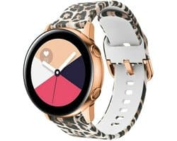 Strap-it Smartwatch bandje 20mm - siliconen bandje Leopard / Luipaard print geschikt voor Samsung Watch 3 41mm / Watch 42mm / Watch Active (2) 40 & 44mm / Watch 4 (Classic) / Watch FE / Watch 5 (Pro) / Watch 6 (Classic) / Watch 7 (40 & 44mm)