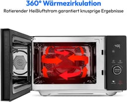 MEDION magnetron met grill en heteluchtfunctie (25 liter, 900 watt, 1100 watt bovengrill & 500 watt ondergrill, 2100 watt heteluchtfunctie, 11 programma's, 10 vermogensniveaus, roestvrij staal, MD1204 — thumbnail 10