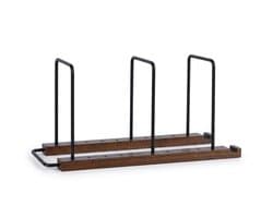 Purepeak LP Opbergsysteem Geschikt voor 30 LP's - LP Opbergrek - Vinyl Houder - Platen Standaard - Verstelbaar Rek - Hout - Metaal