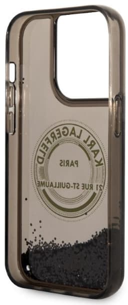 Karl Lagerfeld Liquid Glitter Serie - Smartphone Hoes - Zwart - Brokaten Design - Voor iPhone 14 Pro — thumbnail 3