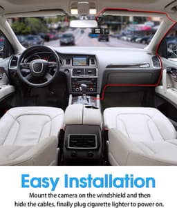 Dashcam - Dashcam voor auto -32G -ViewDash Cam Interieur - 310° groothoek - Autocamera met parkeerbewaking, bewegingsdetectie, infrarood nachtzicht, G-sensor, loopopname, HDR, batterij — thumbnail 4