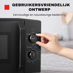 Magnetron 20L – 1000W – 5 Vermogensniveaus – Draaiknop & Timer – Zwart — thumbnail 5