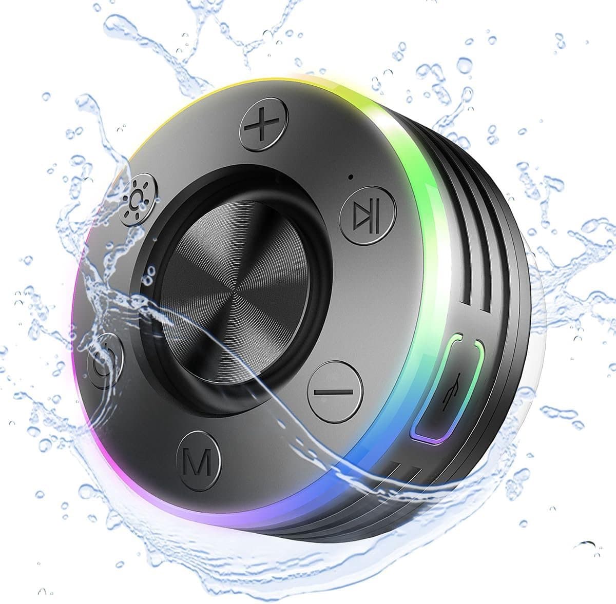 Bluetooth-doucheluidspreker Met Zuignap - Douche Speaker - Badkamer Speaker - waterdicht - voor badkamer Feest Reizen Buiten - 8.5x4.5cm — afbeelding 1