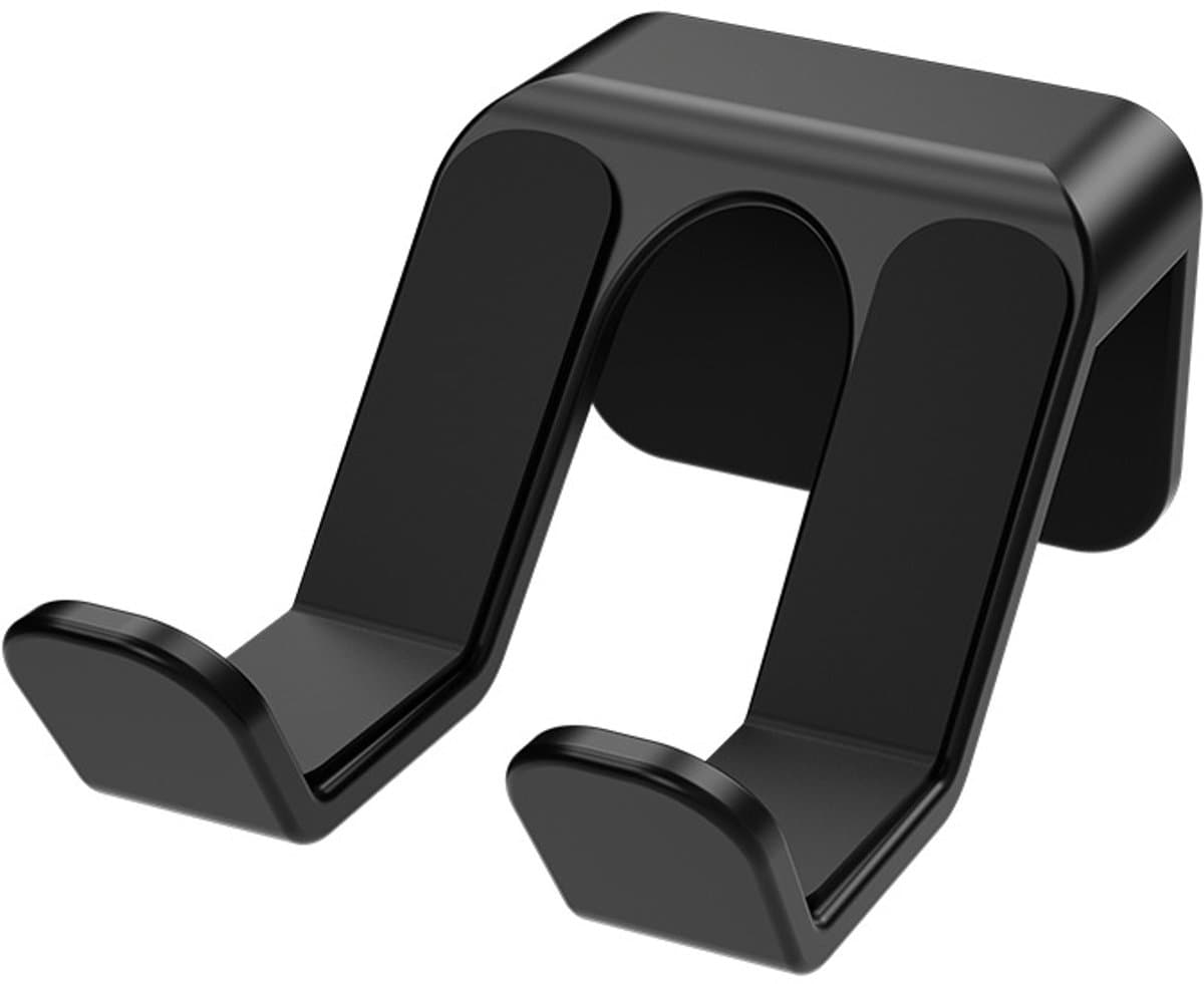 Wandgemonteerde standaard voor gamecontrollers en koptelefoons, boren niet nodig, displayrek van ABS-kunststof, geschikt voor het opbergen van videogame-accessoires en -onderdelen, praktische haken (zwart). — afbeelding 1