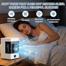 Mini Aircooler – 5-in-1 Luchtkoeler met Bevochtiger & Timer – USB Ventilator – 375ml – Draagbaar – voor Bureau & Slaapkamer — thumbnail 4