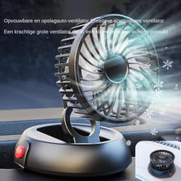 Draagbare Auto Ventilator - Auto Koeler - Comfortabel Rijden - Sterke Luchtstroom - 11x11x13 cm - Wit — thumbnail 5