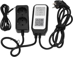 Digitale Thermostaatschakelaar - Temperatuurregelaar Stopcontact - Klimaatbeheersing Kas - App Afstandsbediening - 10A 1250W - Zwart — thumbnail 1