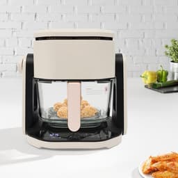 Heteluchtfriteuse - Olievrije Frituur - Gezond Koken - Glazen Kom Touchscreen - 45 Liter - Wit — thumbnail 2