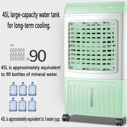 Mobiele Airco - Verdampingskoeler Ventilator - Ruimte Koelen - Grote Watertank - 45 Liter - Wit — thumbnail 3