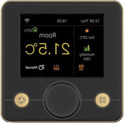 Slimme thermostaat - Wifi regelaar - Energie besparen - Spraakbesturing compatibel - 10x10x6 cm - Zwart — thumbnail 1