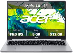 Acer Aspire Lite AL15-48P-R4XK AMD Ryzen™ 7 5825U Laptop 39,6 cm (15.6") Full HD 8 GB DDR4-SDRAM 512 GB SSD Wi-Fi 6 (802.11ax) Windows 11 Home US International Zilver — thumbnail 2