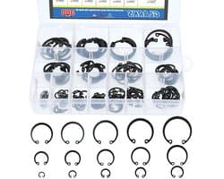 300 Stuks Assortiment van 15 Maten Interne Bevestigingsringen van Zwart Legeringsstaal voor Diverse Toepassingen