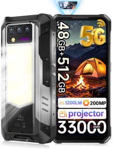 OUKITEL WP100 TITAN Rugged Smartphone 5G - 48GB RAM - 512GB ROM - 33000mAh 66W - 6,8 inch 120Hz - 200MP + 32MP Camera, 20MP Nachtzicht - BT 5.4 - 100 LM projector - 1200LM Campinglamp - IP68/IP69 K - Android Telefoon - NFC GPS — thumbnail 1