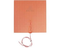 Siliconen Verwarming Pad - Hot Bed Mat - 3D Printer Verwarming - Gelijkmatige Warmteoverdracht - 280x280 mm - Oranje