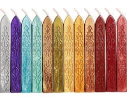 12 Stuks Verzegelwas Sticks met Wikkels - Antieke Brand Manuscript Verzegeling voor Waszegel Stempels