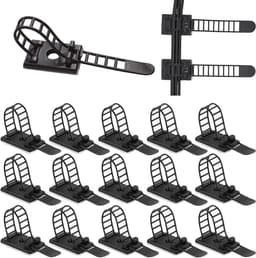 Verstelbare Kabelhouders, 50 Stuks, Zwart Nylon, Kabelclips voor Organisatie en Beheer van Kabels — thumbnail 1