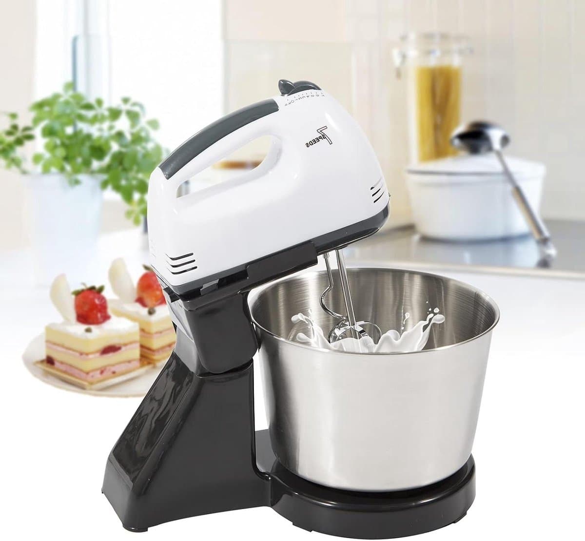 Keukenmachine - Mixer Deegklopper - Bakken en koken - 7 snelheden - 1.7 liter - Zwart — afbeelding 1