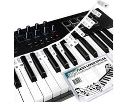 What's Goods - Afneembare siliconen piano toetsenwijzer - Piano (muzieknoten) leren spelen - 88 toetsen - Piano stickers - Zonder kleur wit