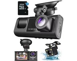 REN® Dashcam voor Auto voor en Achter - Achter Draadloos - HD Night Vision - Zwart- 7cm x 15cm x 11cm
