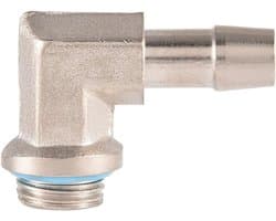 2 stuks 90 graden hoekadapter van messing voor slangen, met siliconen afdichtring voor PC waterkoelsystemen, 9 mm aansluiting