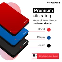 VisiQuality High-Speed Externe Harde Schijf 500 GB - Draagbare Harde Schijf USB 3.0 - Voor Windows & Mac - Xbox & PS4 games - Compact - Rood — thumbnail 2