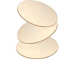 30 cm ronde onbewerkte houten schijven, set van 3, ideaal voor knutselen en cirkelborden maken