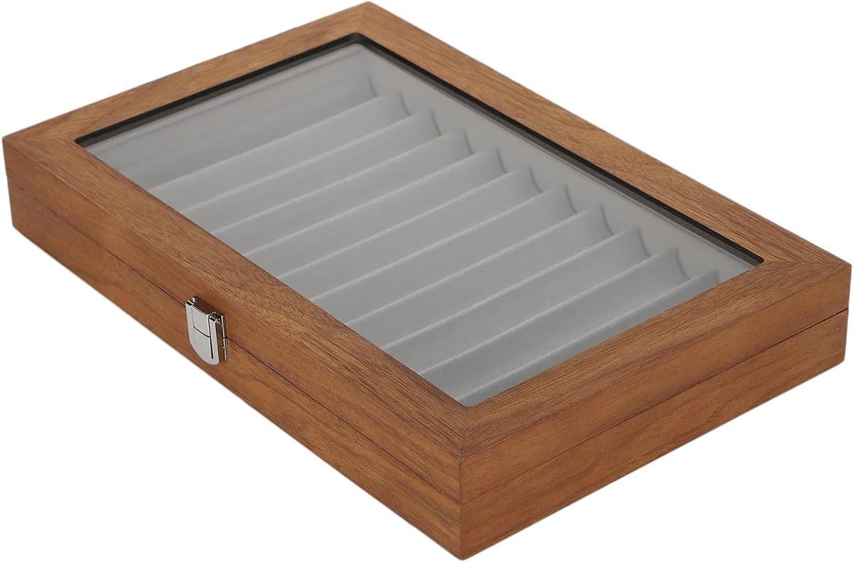 Elegante Houten Pennenhouder - Luxe Opbergdoos voor 12 Pennen, Perfect voor Thuis of Tentoonstelling — afbeelding 1