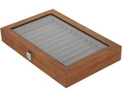 Elegante Houten Pennenhouder - Luxe Opbergdoos voor 12 Pennen, Perfect voor Thuis of Tentoonstelling