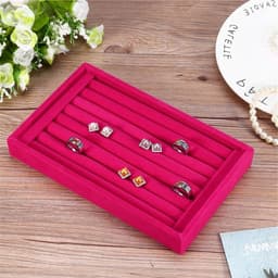 Sieradenhouder voor Ringen, Ring Display Stand, Ideale Opbergruimte voor 50-70 Ringen in de Winkel (Roze Rood) — thumbnail 4