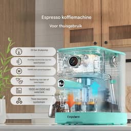 Volautomatische koffiemachines 2-in-1 ontwerp Espressomachine - 20 Bar - Capsule & Koffiepoeder Compatibel - ingebouwde melkschuimerMelkschuim - Blauw — thumbnail 5