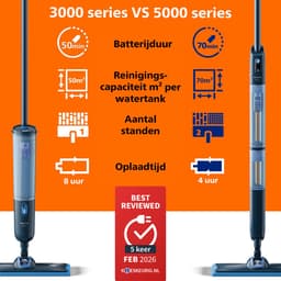 Philips OneUp Elektrische Dweil 3000 series XV3101/01 - Dweilsysteem - Vloerreiniger - Vuil water opzuigen - 1 stand - 50min dweilen - Geen emmer nodig — thumbnail 11