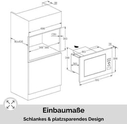 Inbouw Magnetron - Magnetron Oven - Snel Eten Opwarmen - Roestvrij Staal Interieur - 23 Liter - Zilver — thumbnail 5