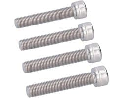 M10x1.25mm Hex Head Bouten - 4 Stuks RVS Schroeven voor Precisie Bevestiging en Vastzetten