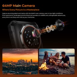 Rugged Smartphone - OUKITEL G6 - 2026 nieuw telefoon - 16GB RAM - 128GB ROM - 6,52 inch - 10600 mAh - Android 16 - IP68/IP69K Outdoor telefoon - NFC GPS - Zwart — thumbnail 5