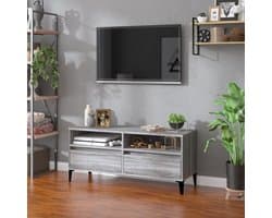 TV-kast - Tv-meubel mediakast - Woonkamer organiseren - Glad oppervlak - 100 x 34.5 x 44.5 cm - Grijs Sonoma