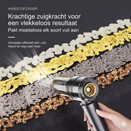 OPTIMERA® 2-in-1 Auto Stofzuiger - Zuigen & Blazen - Kruimeldief - 7 Opzetstukken - Oplaadbaar - Handstofzuiger - Air Duster - Zwart — thumbnail 5