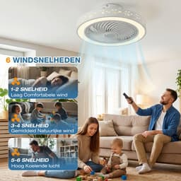 MUPOO modern plafondventilator met LED verlichting met wintermodus -App & Afstandsbediening- Ø 46cm - Stil DC Motor &6 windsnelheden- Dimbaar&3 kleurtemperaturen- Sterrenhemel- ventilator lamp Voor Woonkamer & Slaapkamer — thumbnail 5