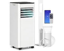 4-in-1 Mobiele Airco - Draagbare Airconditioner - Luchtkoeler - 7000 BTU - ABS - Wi-Fi-bediening - 24-uurs timer - Met Afstandsbediening - 51 dB - Wit