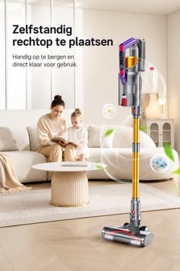 Jensaro S17 Draadloze Steelstofzuiger - 550W - 55KPA Krachtige Stofzuiger - Anti-Klit Borstel - 60 Min Accuduur - LCD Display — thumbnail 5
