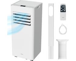 MOA Mobiele Airco - 7.000 BTU - 3-in-1 - Met Afstandbediening - Tot 22m² - Airconditioner met Ontvochtigingsfunctie - Raamafdichtingskit - Wit