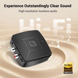 Bluetooth 6.0 ontvanger voor stereo-installatie met SBC - AAC decodering, Hi-Res decodering, bluetooth-adapter aux (3,5 mm jack naar 2 RCA-aansluitingen), AVRCP, A2DP, HFP, HSP Bluetooth-protocollen — thumbnail 3