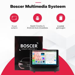 Boscer 2 Din Autoradio - Geschikt voor Ford Fiesta (2009-2014) - Draadloos Apple CarPlay & Android Auto - 9 Inch HD Touchscreen - Android 15 - 4+64GB - GPS Navigatie - WiFi, Bluetooth & USB - Achteruitrijcamera & Microfoon — thumbnail 3
