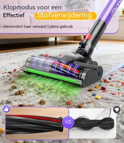 Elekiatech Steelstofzuiger- 45000Pa- 60Minuten Gebruikstijd-8 Kegel Filtersysteem Steelstofzuiger Draadloos - 1,6 L Stofbak - 2200 mAh Accu - voor Tapijten en Harde Vloere — thumbnail 2