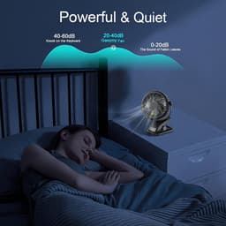 Mini Ventilator met Clip – Oplaadbare Tafelventilator – Stil – 720° Draaibaar – 3 Snelheden – USB-C — thumbnail 3
