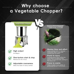 Groentesnipperaar Keuken - Voerhakselaar Machine - Voer Bereiden - Roestvrij Staal - 120 kg Per Uur - Zilver — thumbnail 2