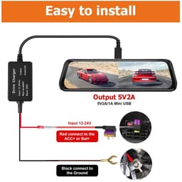 Dailygoody - Dash Cam Oplader - Universele Dash Cam Hardwire Kit - Hoogwaardige Kwaliteit - Type-C USB - Laagspanningsbeveiliging - Geschikt voor Dash... — thumbnail 3