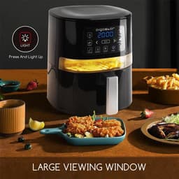 Heteluchtfriteuse met venster - Airfryer - Gezond koken - Uniek kijkvenster - 4 liter inhoud - Zwart — thumbnail 4