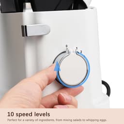 Elektrische Deegmixer - Keukenmachine Mixer - Bakken en Koken - 10 Snelheden - 5 Liter Kom - Wit — thumbnail 3