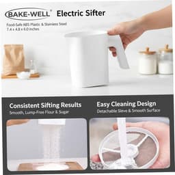 Elektrische Bloem Zeef - Bak Zeef - Bakken Vereenvoudigen - Eén Hand Bediening - 1 Liter Capaciteit - Wit — thumbnail 5